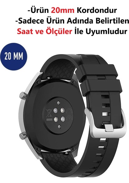 Samsung Gear S2 Classic - Gear Sport Uyumlu 20MM Desenli Silikon Kordon Kayış