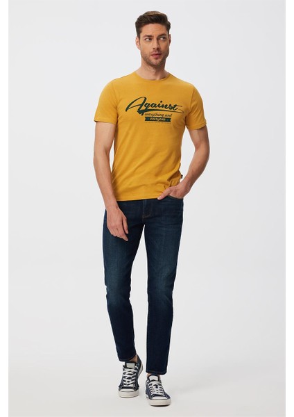 Agaınst Erkek O Yaka T-Shirt Safran