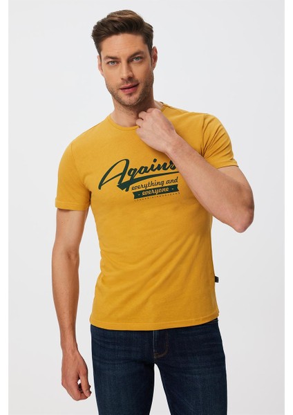 Agaınst Erkek O Yaka T-Shirt Safran fiyatları
