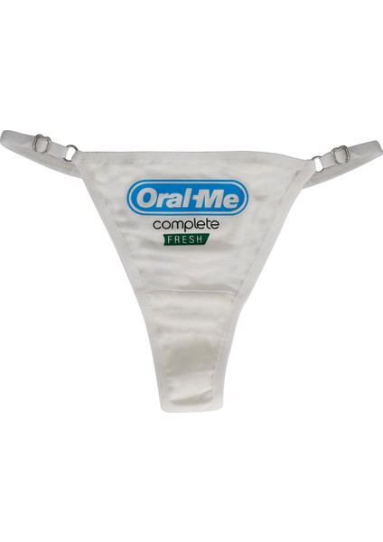 - Oral Me Baskılı Pamuk Ayarlanabilir G-String, Tanga, Kadın Iç Çamaşırı