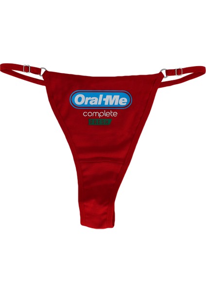 - Oral Me Baskılı Pamuk Ayarlanabilir G-String, Tanga, Kadın Iç Çamaşırı