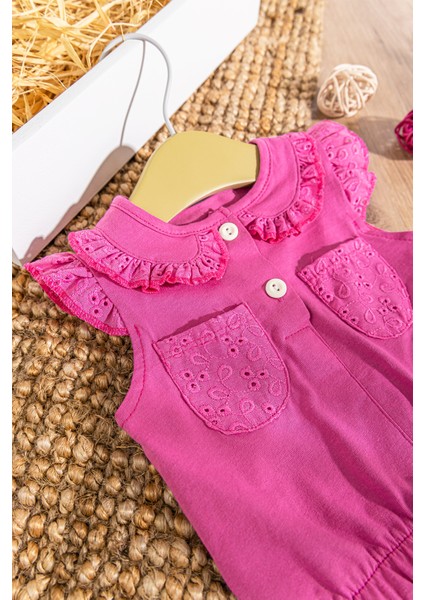 Güpürlü Fırfırlı Yazlık 2'li Kız Bebek Takım modelleri