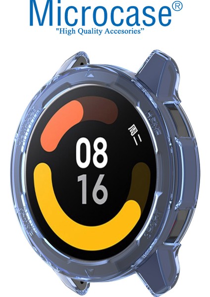 Xiaomi Watch S1 Active Önü Açık Tasarım Silikon Kılıf - Mavi modelleri