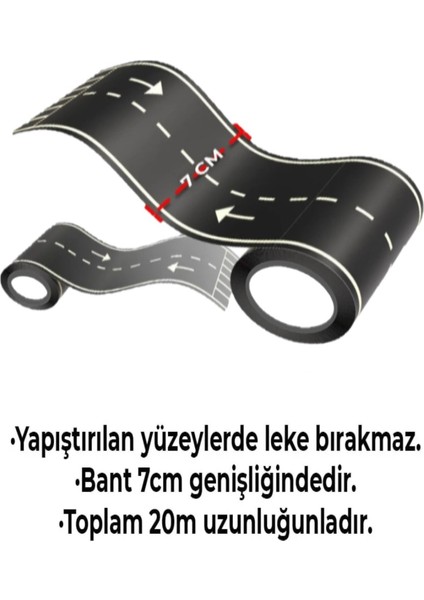 Otobant Eğitici ve Eğlenceli Yol Yapım Road Tape Şerit Oyun Bandı