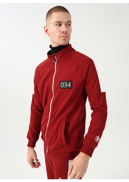 Fermuarlı Yaka Bordo Unisex Sweatshirt x Game One