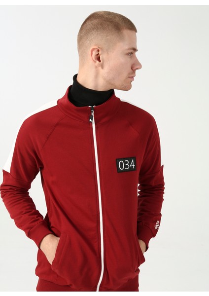 Fermuarlı Yaka Bordo Unisex Sweatshirt x Game One modelleri