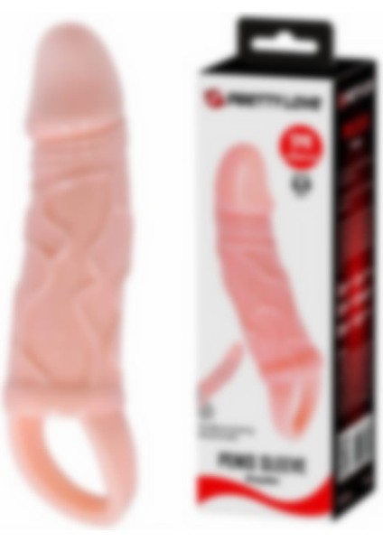 Pretty Love Men Extension Silikon Yapıda 3 CM Dolgulu Testis Halkalı Penis Kılıfı