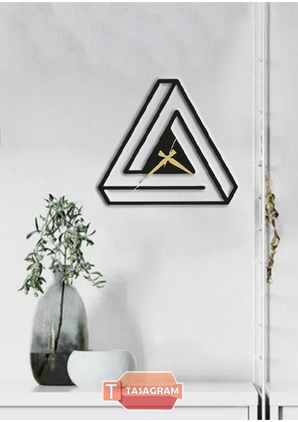 Triangle Lazer Kesim Metal Duvar Saati