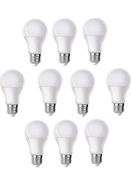 LED - 9W - Gün Işığı - E27 - 10LU - Tasarruflu LED Ampul 9 Watt (Orjinal Ürün)