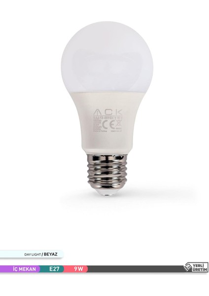 9W 10'lu Paket A60 LED Ampul 6500K Beyaz Işık 880LM E27 fiyatları