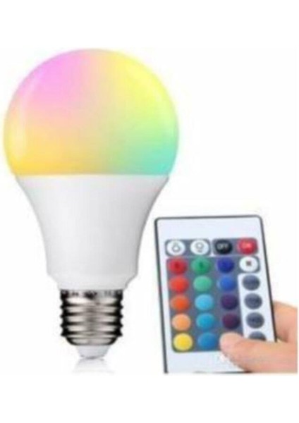 LED Uzaktan Kumandalı Renk Değiştiren Ampul 9W 810LÜMEN E27 Duy Rgb Ampul Tasarruflu Ampul