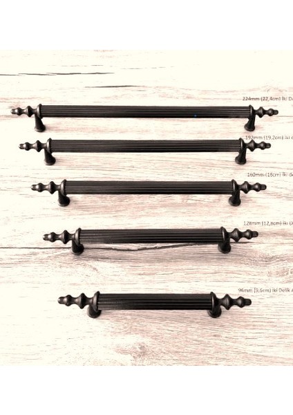 Mat Siyah Mobilya Dolap Mutfak Çekmece Kulpu 224MM (22,4cm) 1 Adet