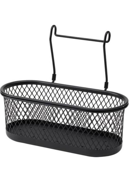 Hultarp Baharat Rafı, Siyah 31X16 cm - Tezgah Arası Metal Tel Sepe