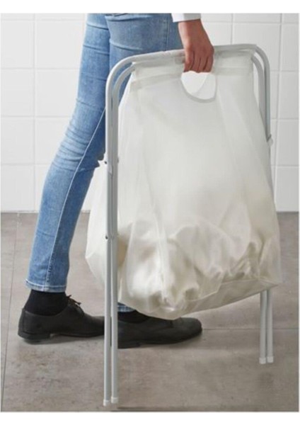 70 Litre Beyaz,katlanır, Çamaşır Sepeti Meridyendukkan Açılır Kapanır Pratik Kirli Sepeti 70