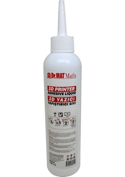 Dr. Mat Matfix 3D  Yazıcı  Baskı Yapıştırıcı Sıvı 250 ml  + Ragle