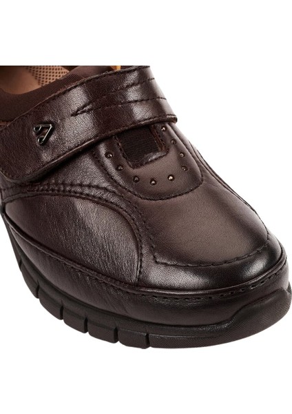 29445-G Iris Kahve Kadın Comfort Deri Ayakkabı