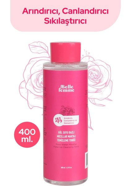 Gül Suyu Bazlı Micellar Makyaj Temizleme Toniği 400 ml