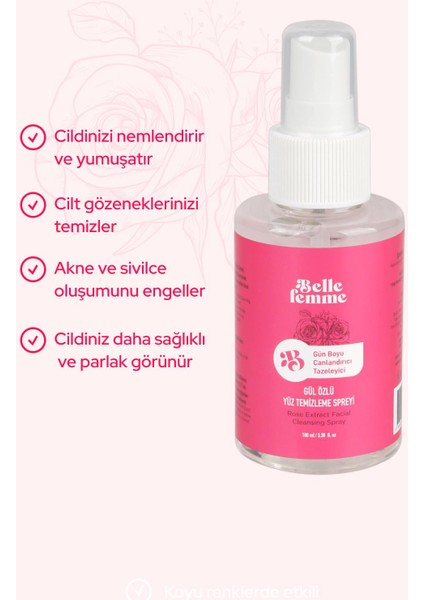 Gül Özlü Yüz Temizleme Spreyi 100 ml fiyatları
