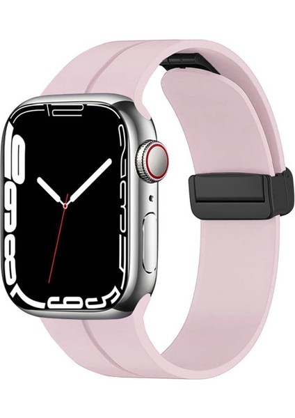 Apple Watch 42MM Manyetik Klipsli Silikon Lüx Kordon
