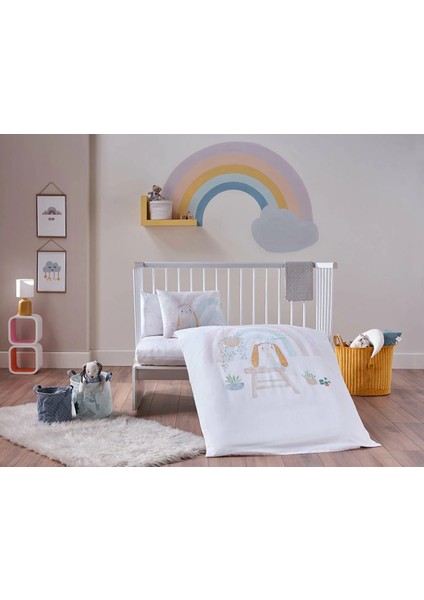 Nakışlı Bebek Nevresim Takımı Little Bunny Bebek - Sarı