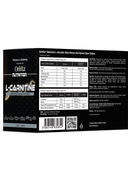 Nutrition L-Carnitine & Amino Acid Shot