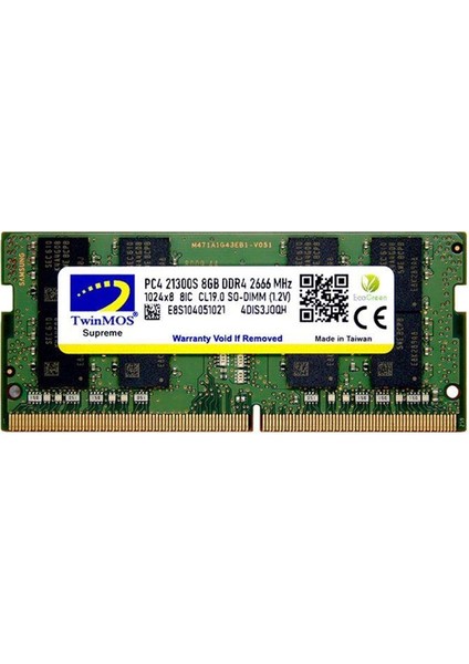 8 GB Ddr4 2666 Twınmos MDD48GB2666N Nb