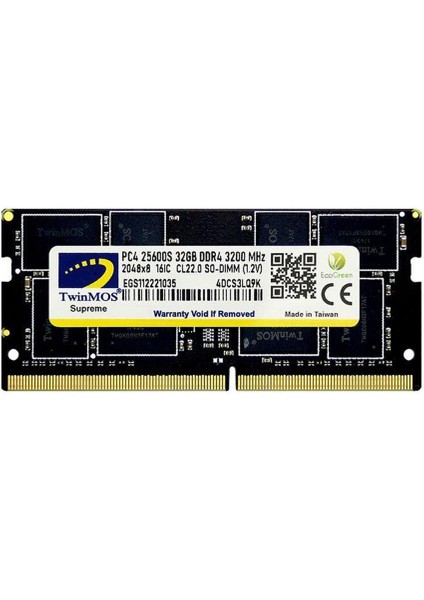 32 GB Ddr4 3200 Twınmos MDD432GB3200N Nb