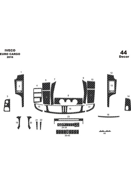Meriç® Iveco Euro Cargo Ön Torpido Kaplama Maun 44 Parça 2015-›