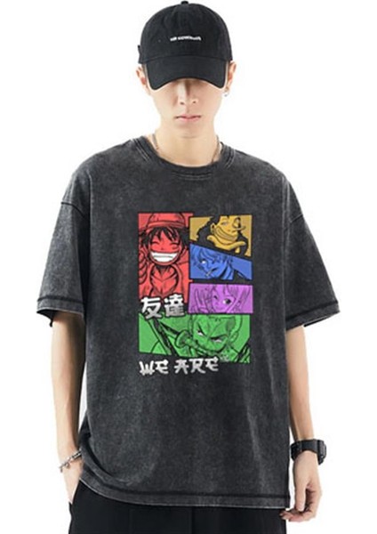 Yıkamalı One Piece Eskitme T-Shirt
