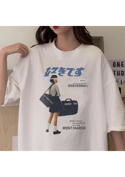 March Iddeverray Beyaz Oversize T-Shirt