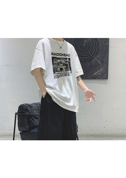 Radiohead Beyaz Oversize T-Shirt