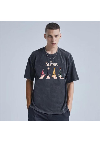 Yıkamalı The Slayers Eskitme T-Shirt