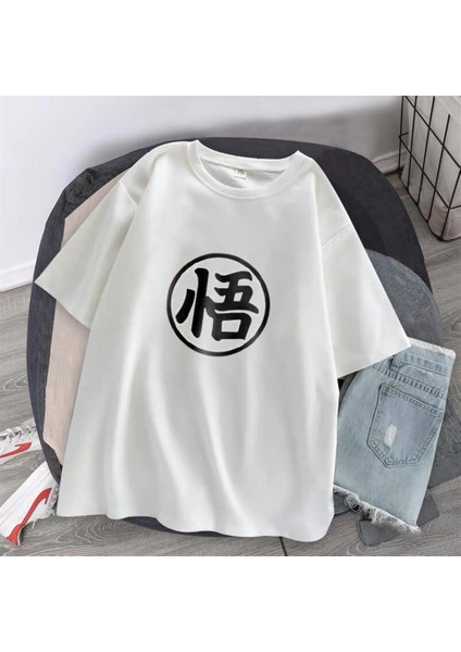 Dragon Ball Z Baskılı Beyaz Oversize T-Shirt fiyatları