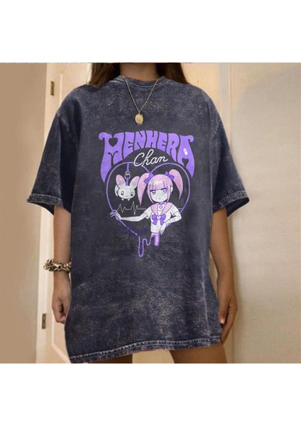 Yıkamalı Menhera Eskitme T-Shirt