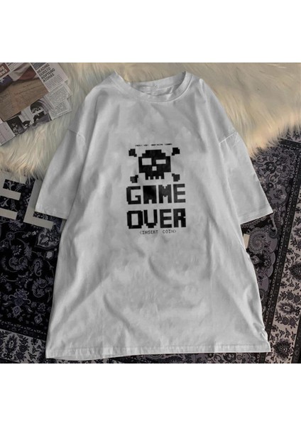 Game Over Beyaz Oversize T-Shirt fiyatları