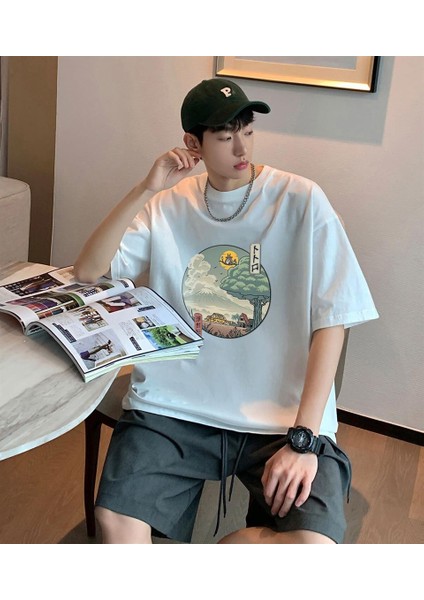 Neighbor'S Ukiyo-E Beyaz Oversize T-Shirt