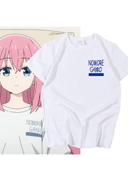 Nomore Gakko Baskılı Beyaz Oversize T-Shirt