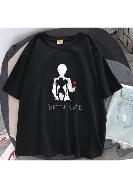 Death Note L Apple Baskılı Siyah Oversize T-Shirt fiyatları