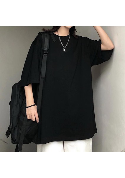 Düz Siyah Oversize T-Shirt