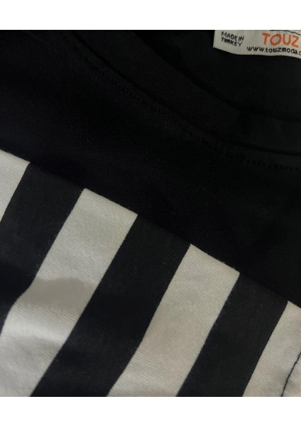 One Piece Baskılı Fake Sleeves Siyah T-Shirt fırsatları