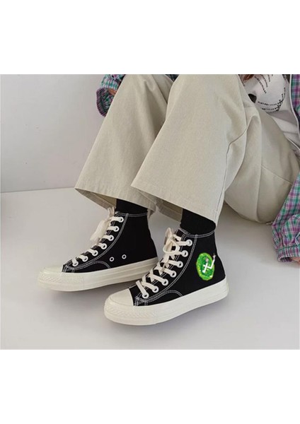 R&m Rick Arms Baskılı Siyah Unisex Kanvas Ayakkabı