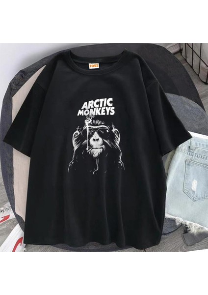 Rock Serisi Arctic Monkey'S Siyah Oversize T-Shirt fiyatları