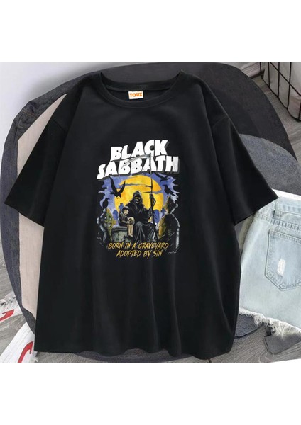 Rock Serisi Black Sabbath Siyah Oversize T-Shirt fiyatları