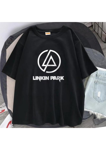 Rock Serisi Linkin Park Logo Siyah Oversize T-Shirt fiyatları