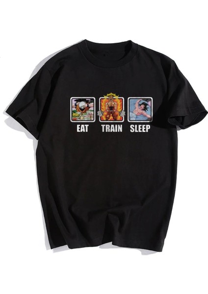 Eat Train Sleep Siyah Oversize T-Shirt fiyatları
