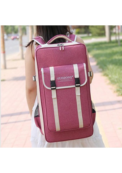 1pcs Kabak Ipek Çantası, Pembe Seyahat Için Çift Shouler Kayışları ile Geniş Fermuar (Yurt Dışından)