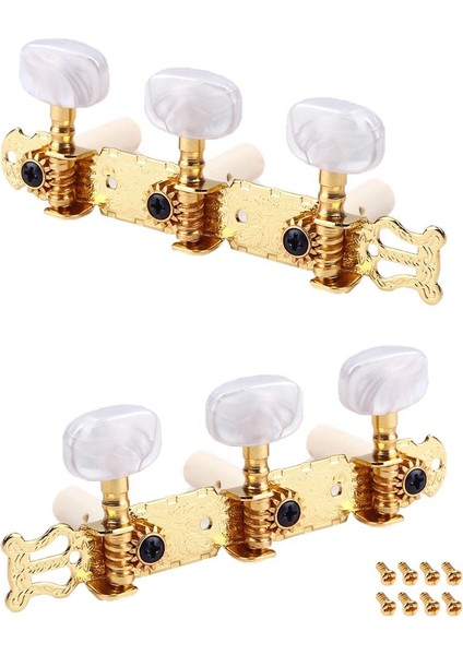 Klasik Gitar Için 1 Set Beyaz Inci Kafa Makinesi Kafası Ayar Mandalları (Yurt Dışından)