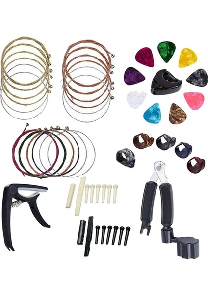 51PCS Gitar Aksesuarları Tutucu Köprü Pimleri Seçme Fındık Koruyucu Seçiciler (Yurt Dışından) fiyatları