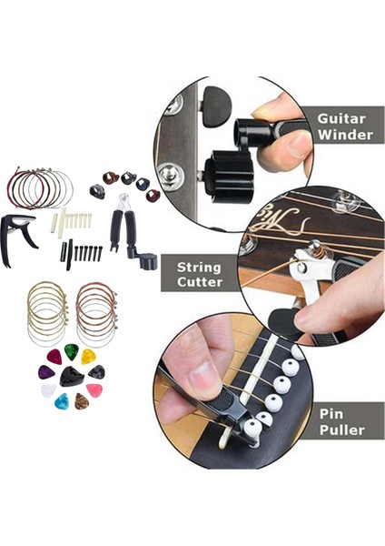 51PCS Gitar Aksesuarları Tutucu Köprü Pimleri Seçme Fındık Koruyucu Seçiciler (Yurt Dışından) fırsatları