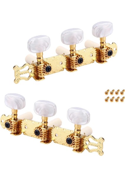 Klasik Gitar Için 1 Set Beyaz Inci Kafa Makinesi Kafası Ayar Mandalları (Yurt Dışından)